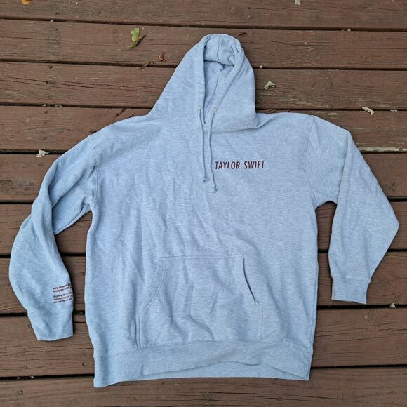 Taylor Swift Hoodie 2XL Gray Red Taylor's Version Pullover Swifties - Picture 6 of 12